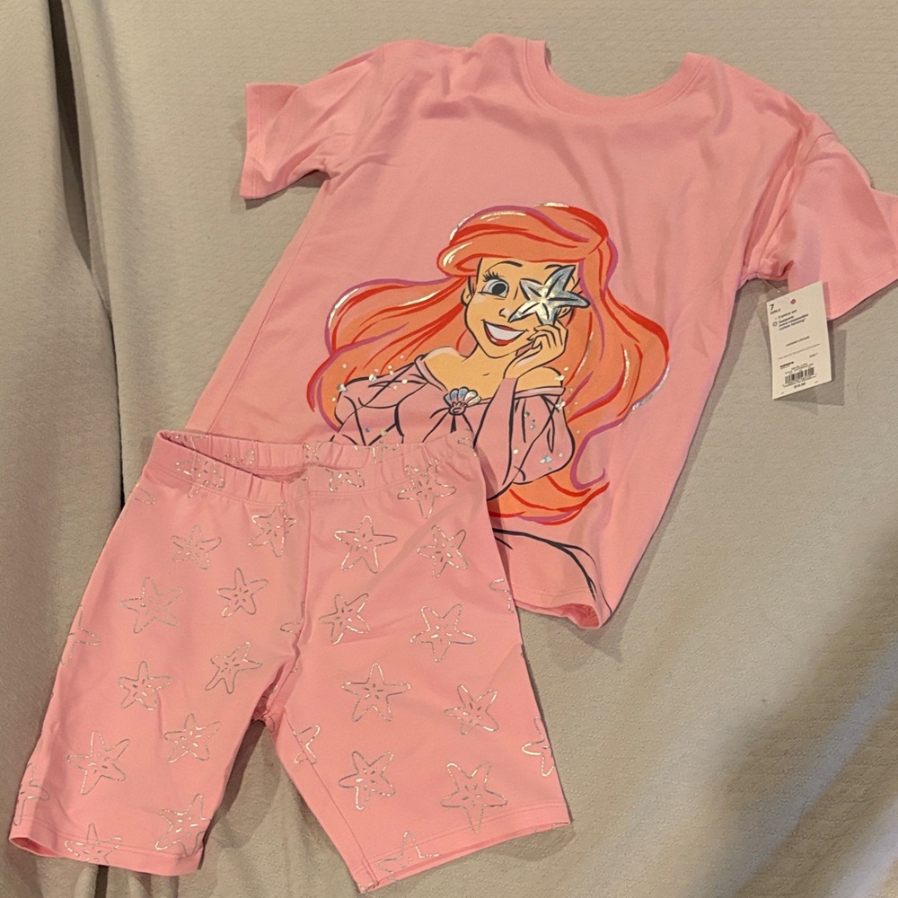 Pink Kids matching set with Ariel & Starfish Design
